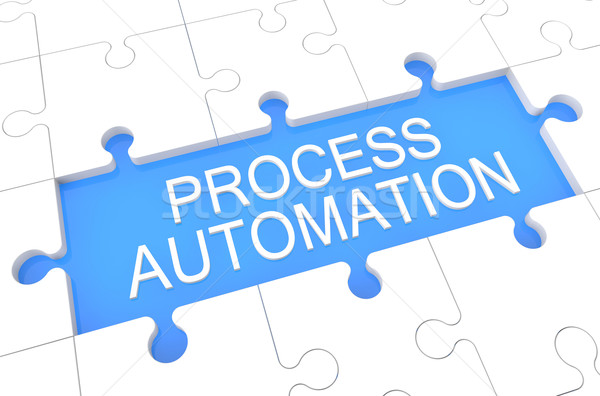 Procede automatisering puzzel 3d render illustratie woord Stockfoto © Mazirama