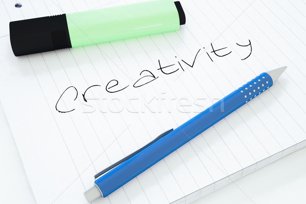 Créativité texte portable bureau rendu 3d [[stock_photo]] © Mazirama