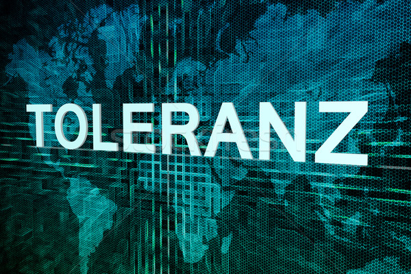 Słowo tolerancja tekst zielone cyfrowe mapie świata Zdjęcia stock © Mazirama
