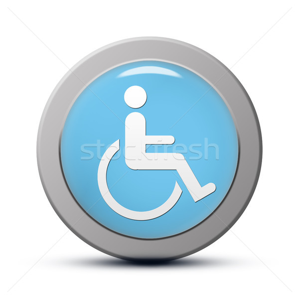 Handicapés icône bleu handicap symbole design Photo stock © Mazirama