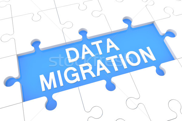 Daten Migration Puzzle 3d render Illustration Wort Stock foto © Mazirama