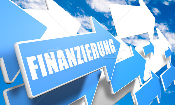 Stockfoto: Woord · financiering · tekst · Blauw · witte · pijlen