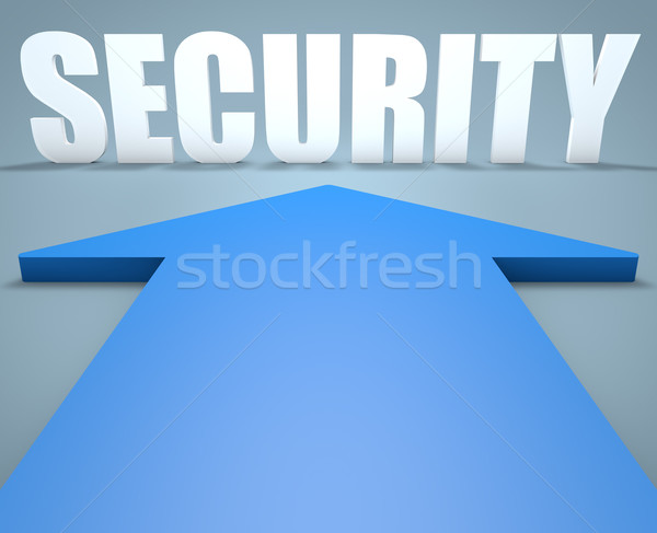 Sicurezza rendering 3d blu arrow punta business Foto d'archivio © Mazirama