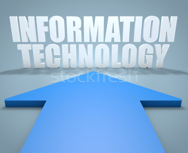 Technologia informacyjna 3d niebieski arrow wskazując sieci Zdjęcia stock © Mazirama