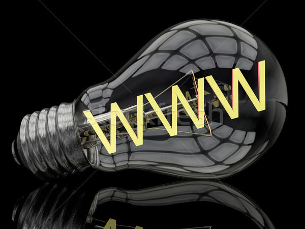 World wide web www bombilla negro texto 3d Foto stock © Mazirama