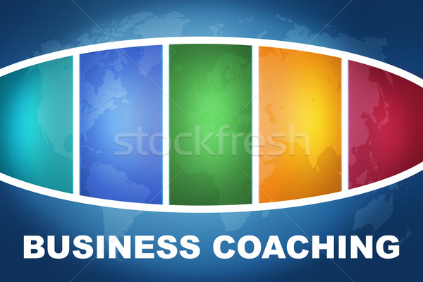Business Coaching Text Illustration blau farbenreich Stock foto © Mazirama