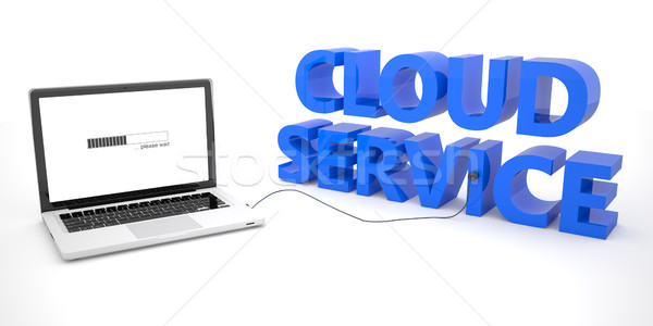 Nuage Ouvrir la portable portable ordinateur mot [[stock_photo]] © Mazirama