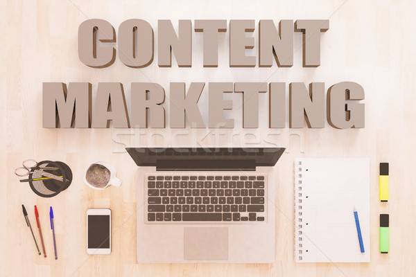 Continut marketing text blocnotes calculator smartphone Imagine de stoc © Mazirama