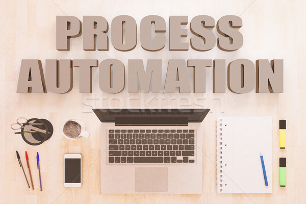 Stockfoto: Procede · automatisering · tekst · notebook · computer · smartphone