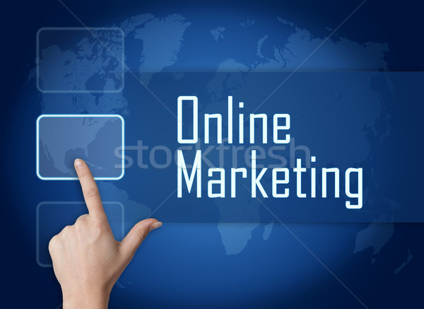 Online marketing interfész világtérkép kék textúra internet Stock fotó © Mazirama