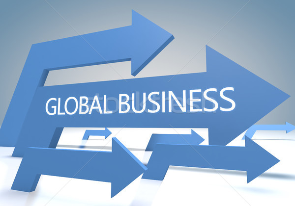 Business globale rendering 3d blu frecce business soldi Foto d'archivio © Mazirama