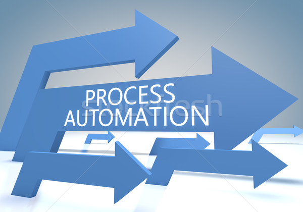 Procede automatisering geven Blauw pijlen technologie Stockfoto © Mazirama