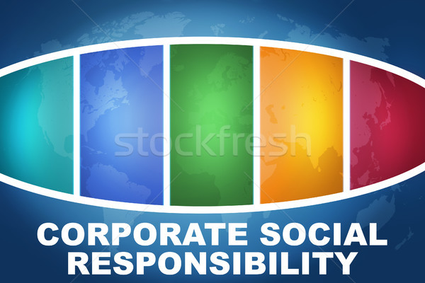 Entreprise sociale responsabilité texte illustration bleu [[stock_photo]] © Mazirama