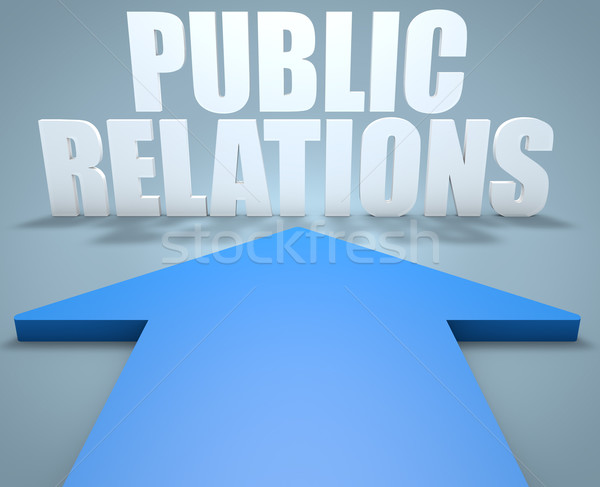 Öffentlichkeitsarbeit 3d render blau arrow Hinweis Internet Stock foto © Mazirama