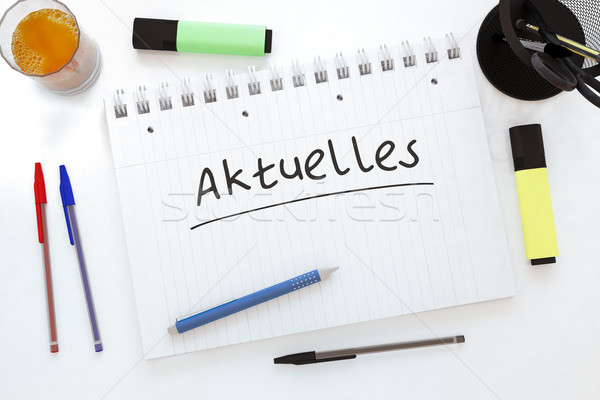 Wort News aktuell handschriftlich Text Notebook Stock foto © Mazirama