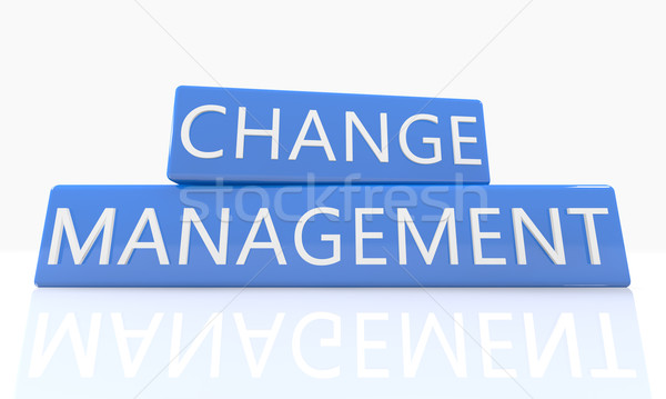 ändern Management 3d render blau Feld Text Stock foto © Mazirama