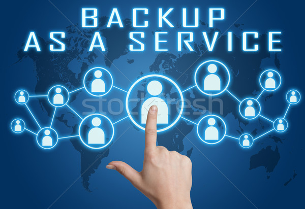Backup dienst hand sociale iconen Stockfoto © Mazirama