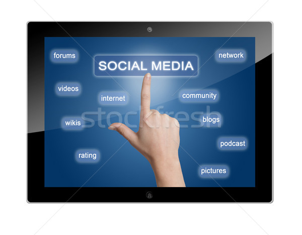 Tablet social media concept Stock photo © Mazirama
