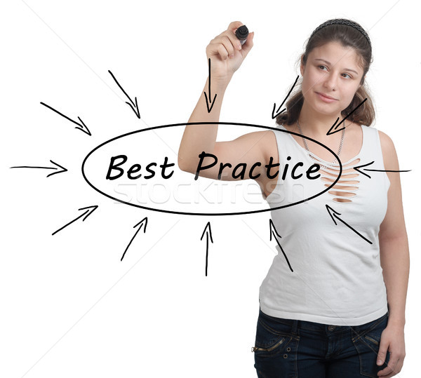 Mejor práctica jóvenes mujer de negocios dibujo información Foto stock © Mazirama