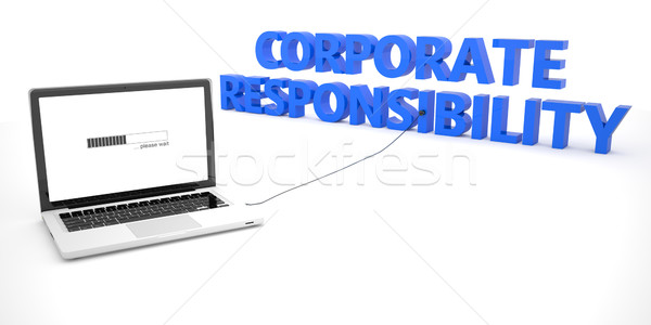 корпоративного ответственность ноутбука ноутбук компьютер слово Сток-фото © Mazirama