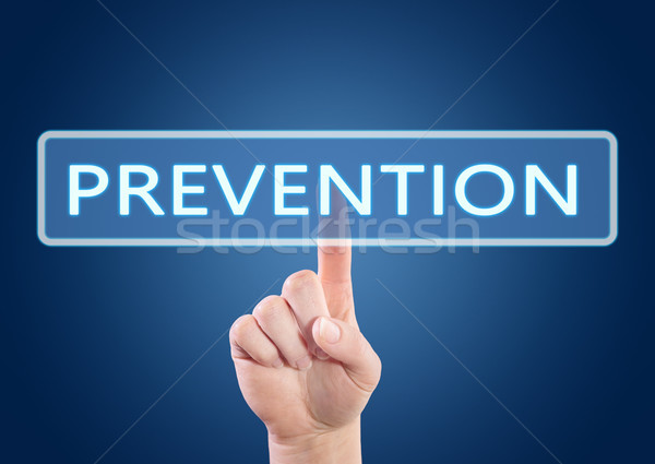 Prevención texto mano botón interfaz Foto stock © Mazirama