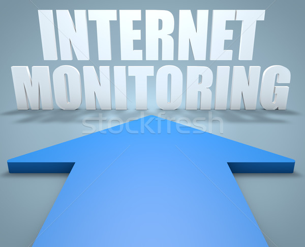 Internet rendering 3d blu arrow punta Foto d'archivio © Mazirama