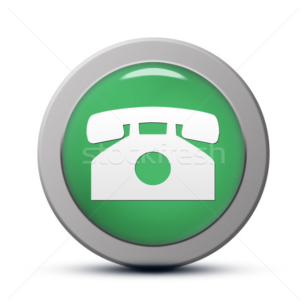 [[stock_photo]]: Téléphone · icône · vert · bouton · affaires · téléphone