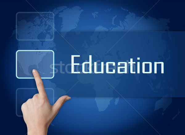 Foto stock: Educación · interfaz · mapa · del · mundo · azul · negocios · textura