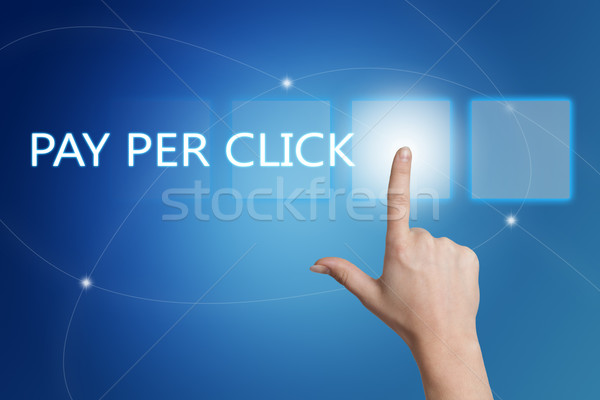 Salaris klikken hand knop Stockfoto © Mazirama