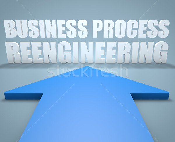 Business processo rendering 3d blu arrow punta Foto d'archivio © Mazirama