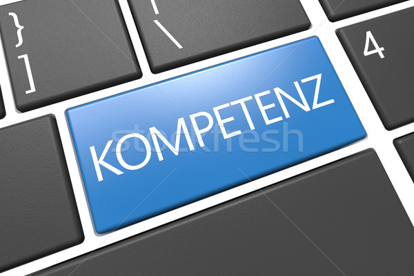 Wort Kompetenz Tastatur 3d render Illustration blau Stock foto © Mazirama