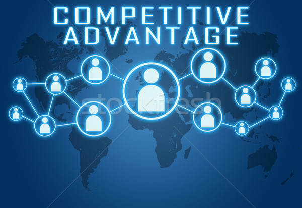 Сток-фото: конкурентоспособный · преимущество · синий · Мир · карта · социальной · иконки