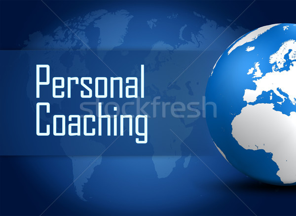 Persönlichen Coaching Welt blau Business Textur Stock foto © Mazirama