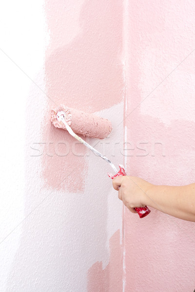 Malerei Wand rosa Hand Design malen Stock foto © Mazirama