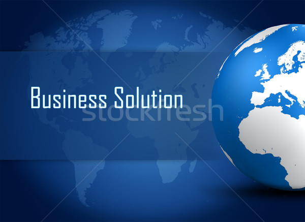 ビジネス ソリューション 世界中 青 世界地図 コンピュータ ストックフォト © Mazirama