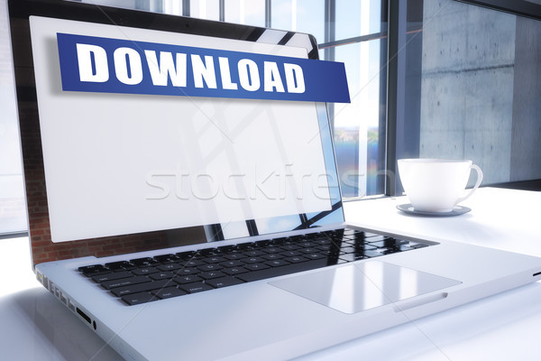 [[stock_photo]]: Téléchargement · texte · modernes · portable · écran · bureau