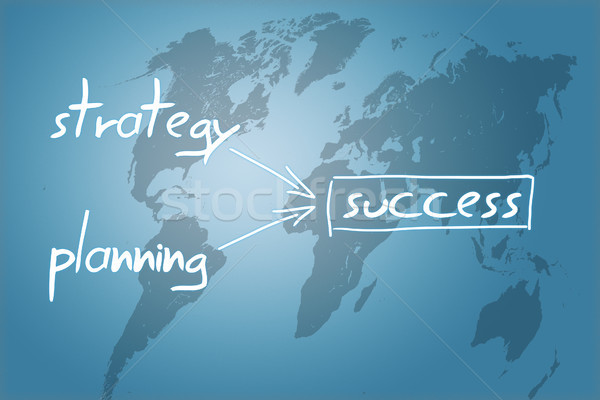 Erfolg Konzept Strategie Planung führen blau Stock foto © Mazirama