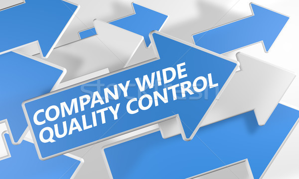Bedrijf breed kwaliteitscontrole 3d render Blauw witte Stockfoto © Mazirama