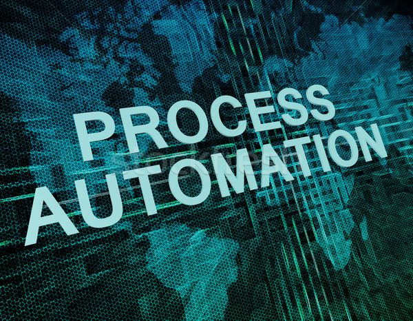 Procede automatisering tekst groene digitale wereldkaart Stockfoto © Mazirama