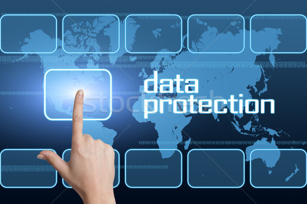 Protection des données interface carte du monde bleu ordinateur technologie [[stock_photo]] © Mazirama