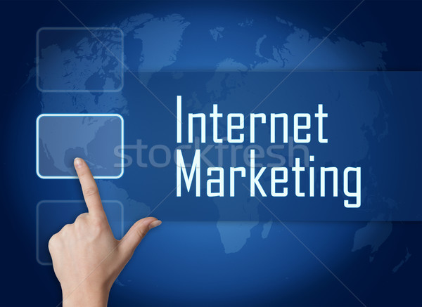 Internet marketing interface wereldkaart Blauw internet kaart Stockfoto © Mazirama