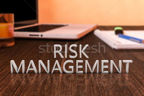 Zarządzanie ryzykiem litery biurko laptop notebooka Zdjęcia stock © Mazirama