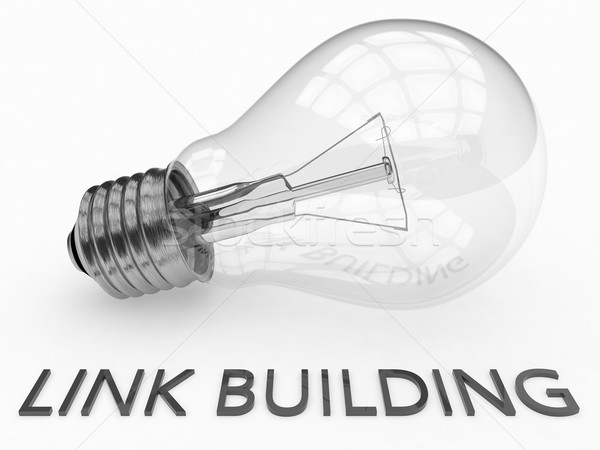 Link edifício lâmpada branco texto 3d render Foto stock © Mazirama