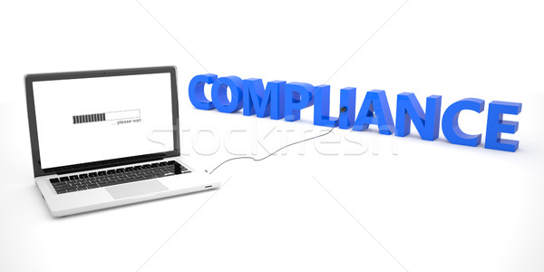 соблюдение ноутбука ноутбук компьютер слово белый Сток-фото © Mazirama