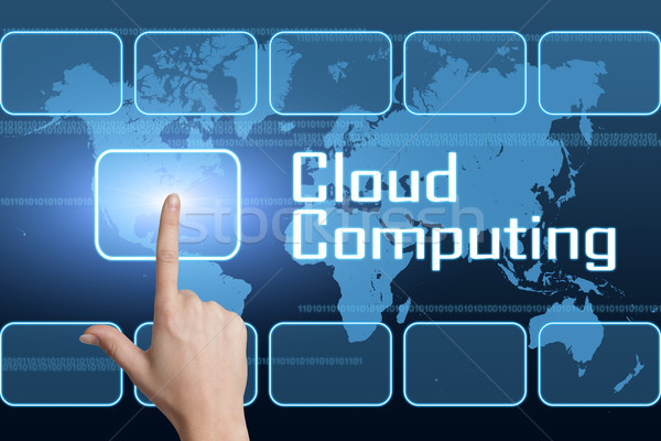 Cloud Computing Schnittstelle Weltkarte blau Computer Internet Stock foto © Mazirama