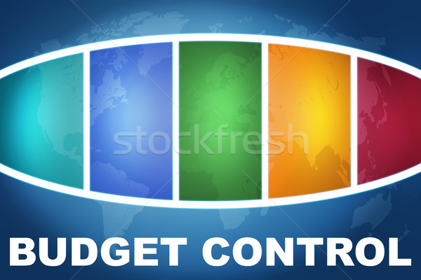 Budget controle tekst illustratie Blauw kleurrijk Stockfoto © Mazirama