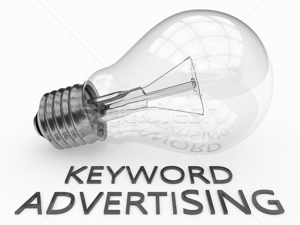 キーワード 広告 電球 白 文字 3dのレンダリング ストックフォト © Mazirama