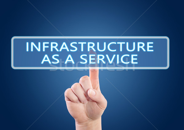 Infrastructura serviciu mână buton interfata Imagine de stoc © Mazirama