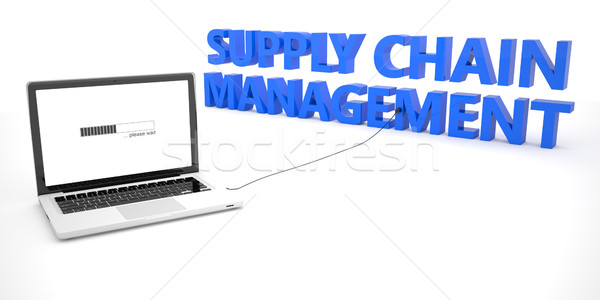 Suministrar cadena gestión portátil cuaderno ordenador Foto stock © Mazirama