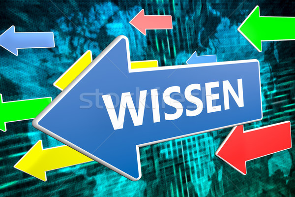 Słowo wiedzy tekst niebieski arrow pływające Zdjęcia stock © Mazirama